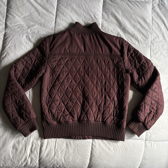 PrAna Diva Bomber Quilted Sherpa Lined Jacket Womens S Brown Wood Outdoor GORP - Picture 6 of 16